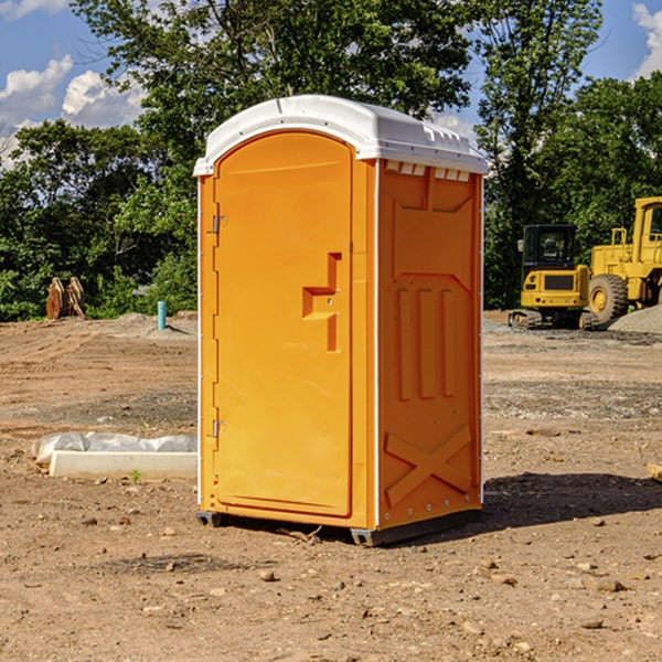 how often are the portable restrooms cleaned and serviced during a rental period in Emma KS